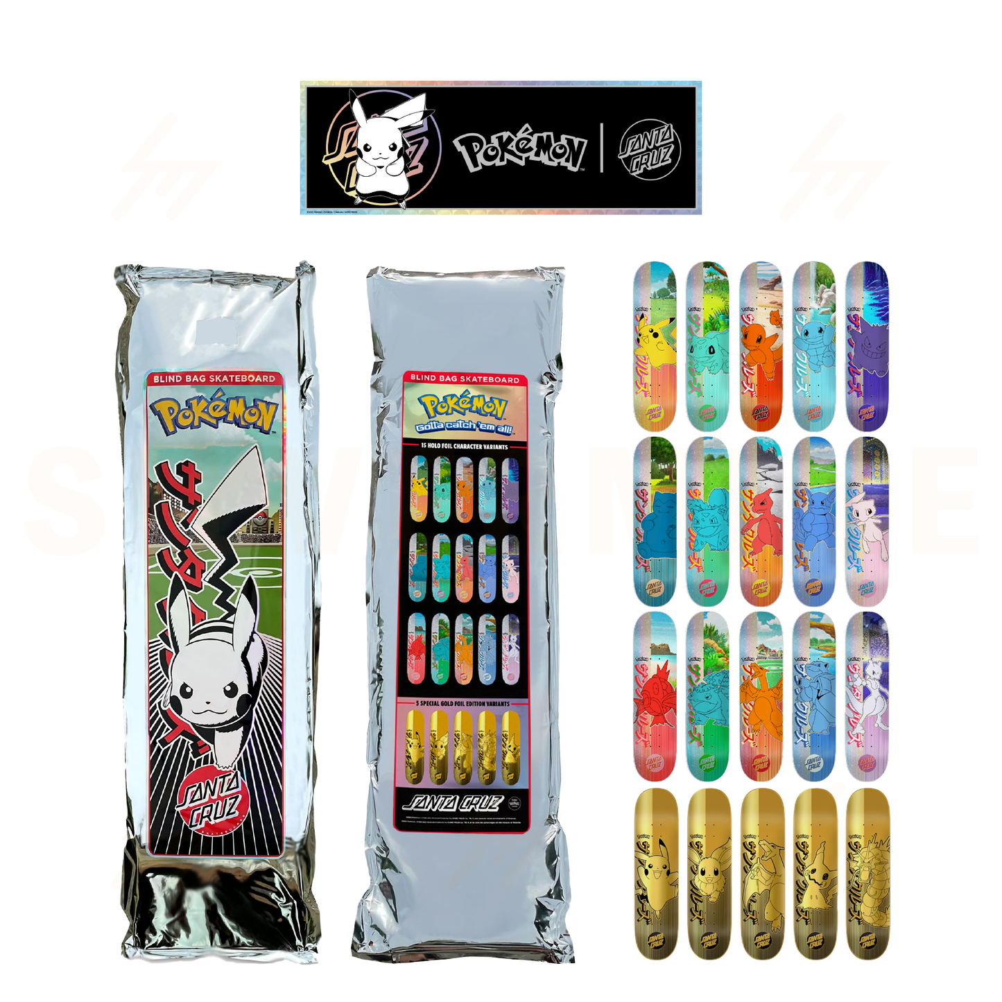 Santa Cruz x Pokemon - Blind Bag - 8″ Skateboard Deck