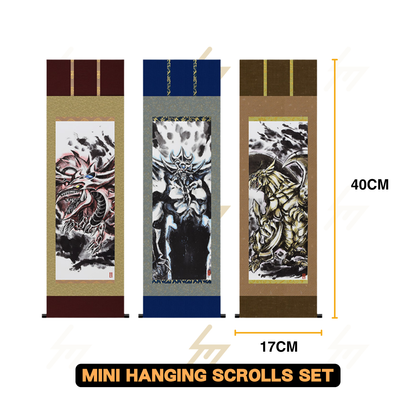 PRE-ORDER: Yu-Gi-Oh! Official Card Game – ARTWORK SERIES Mini Hanging Scroll: The Egyptian God Cards Set (Japanese)