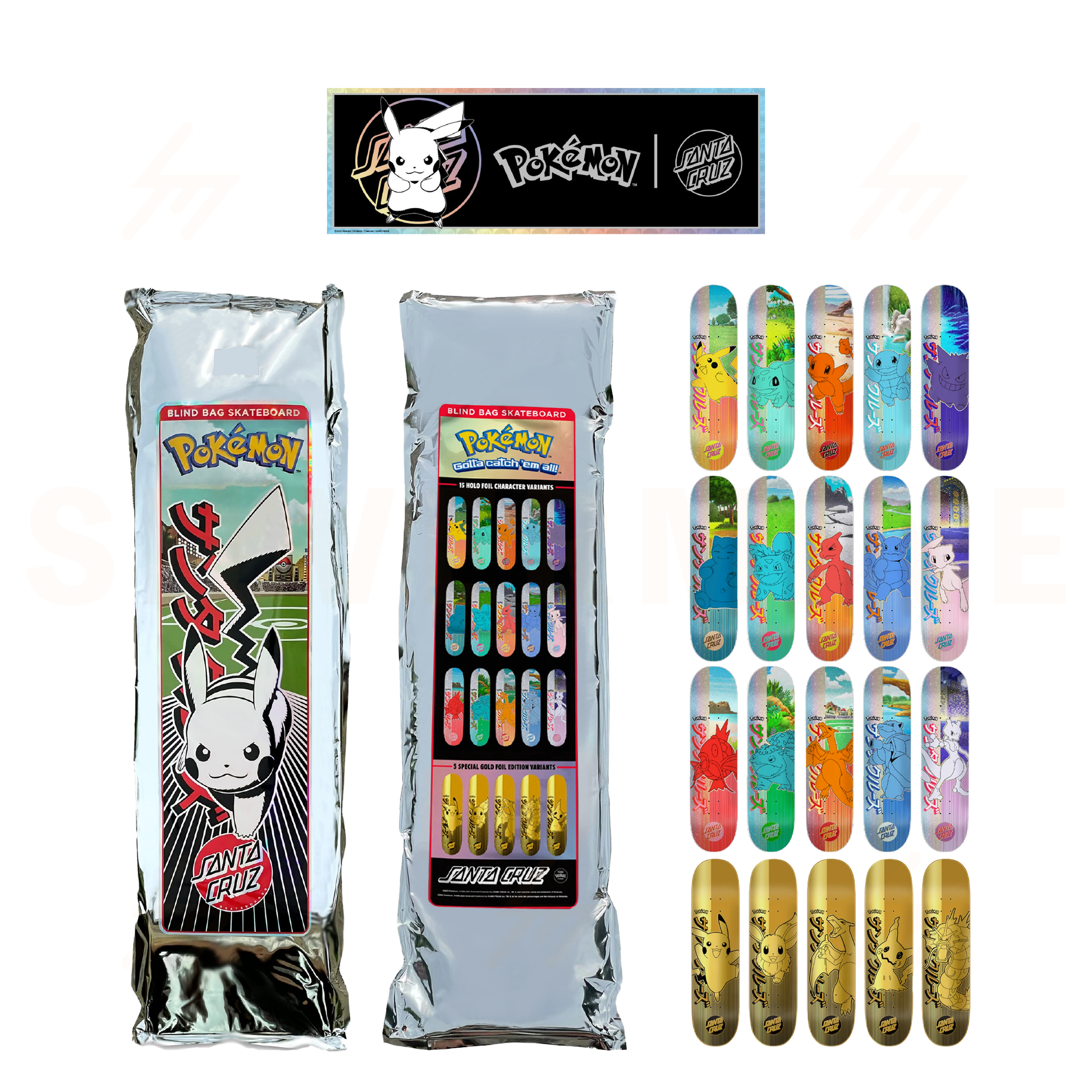 Santa Cruz x Pokemon Blind Bag 8β³ Skateboard Deck β Silvermine