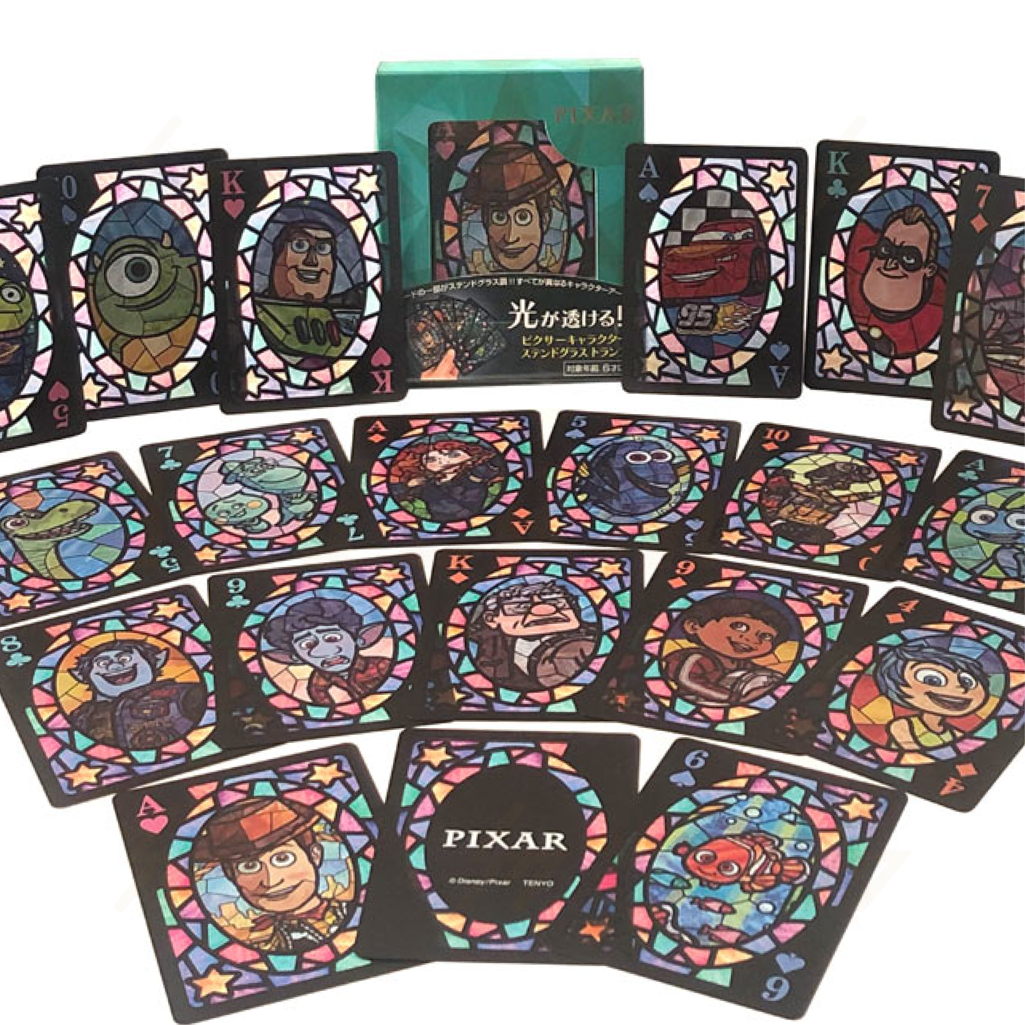 Tenyo - Pixar Characters Stained Glass Playing Cards